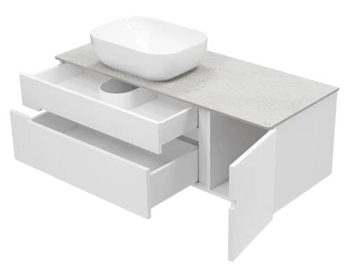 Тумба под раковину Misty Роял - 120 подвесная (белая)