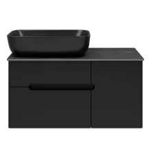 Тумба под раковину Misty Роял - 80 подвесная (черная)