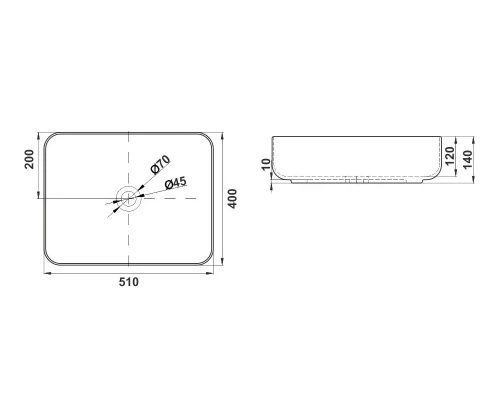 Раковина MelanaMLN-320353MB - 50 (черная)