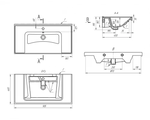 Умывальник мебельный Dreja «Grace» - 90 см