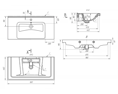 Умывальник мебельный Dreja Harmonia - 100