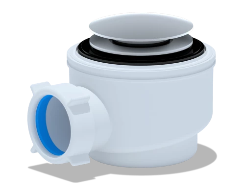 Сифон для душевого поддона 1 1/2*50/60 хром, клик-клак, грибок, сетка, ANI PLAST