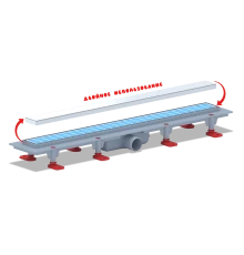 "Мол"Трап пластиковый линейный сухой 650Х62,диаметр выпуска 40мм,под кладку плитки ANI PLAST
