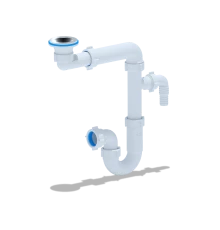 Сифон для умывальника 1 1/4 х 32 с отводом для ст. машины,нерж.реш. 65мм, ANI PLAST