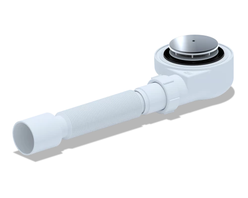 Сифон для душевого поддона  1 1/2**50, h 55 хром с гибкой тр. 375*40/50, ANI PLAST