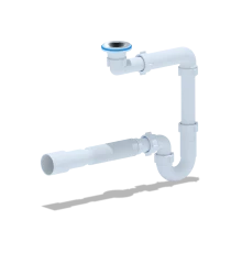 Сифон для умывальника 1 1/4 х 32 с гиб.труб. 32х40/50,нерж.реш.65мм, отвод  для быт.тех., ANI PLAST