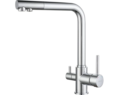 GF Смеситель для кухни, Г-обр. D-35мм с краном питьевой воды (хром)