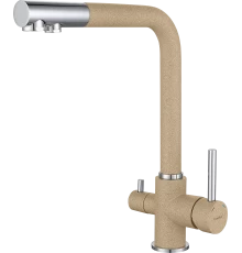 GF Смеситель для кухни, Г-обр. D-35мм с краном питьевой воды (песочный)