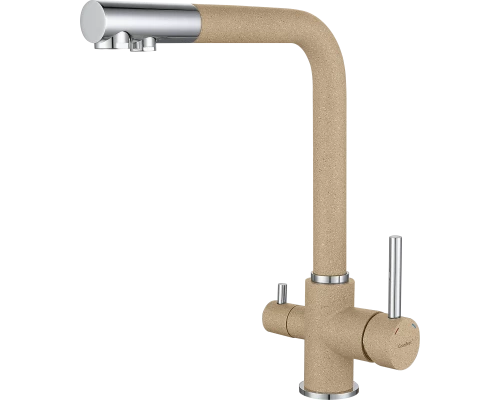 GF Смеситель для кухни, Г-обр. D-35мм с краном питьевой воды (песочный)