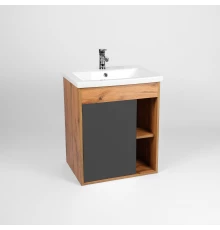 Тумба под раковину VIANT БОСТОН 50 подвесная графит/дуб вотан (VBOS50COG-T1STP)