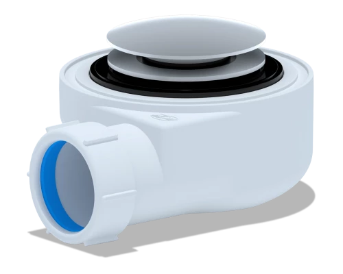 Сифон для душевого поддона 1 1/2*50 h=55mm, хром, клик-клак,грибок, сетка, ANI PLAST