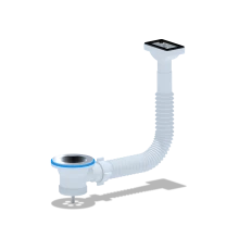 Перелив Ани для мойки 1 1/2" спрямоуг.горизонтальн. корпусом, ANI PLAST