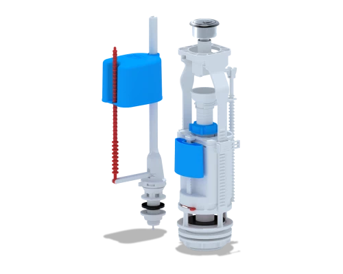 Набор с нижней подводкой  1/2 пластик двойная кнопка эконом хром, ANI PLAST