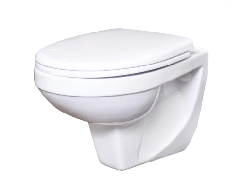 ПЭК Унитаз Рио подвесной с сиденьем, инсталляцией DI с хром панелью (2кнопки) ROSA