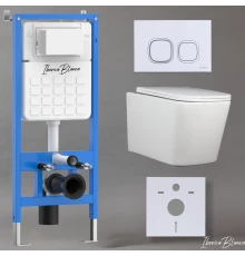 Комплект 3в1 IBERICA BLANCA инсталляция SILENCIO, унитаз TOLEDO ALTO белый, кнопка смыва ESTI-Q белый глянцевый (IB001.TLA.234.831)