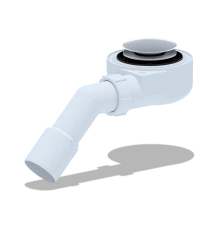 Сифон для душевого поддона 1 1/2*50 h=55мм, хром, клик-клак,грибок  с перех.труб.45°40*50, ANI PLAST