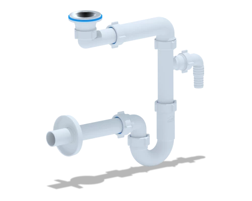 Сифон для умывальника 1 1/4 х 32 с отводом для ст. машины  прям. труб. 32, нерж.реш. 65мм, ANI PLAST