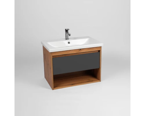 Тумба под раковину VIANT БОСТОН 70 подвесная графит/дуб вотан (VBOS70COG-T1YP)