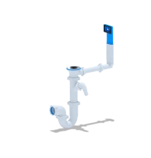 Сифон Ани 1 1/2"*40 прямоточный с переливом и отв. с/м, ANI PLAST