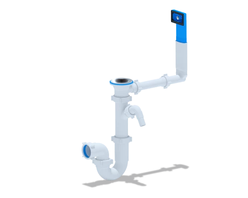 Сифон Ани 1 1/2"*40 прямоточный с переливом и отв. с/м, ANI PLAST