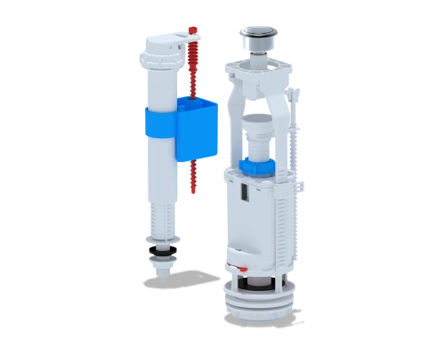 Набор с ниж. подв.3/8 пластик,     кнопка хром, ANI PLAST
