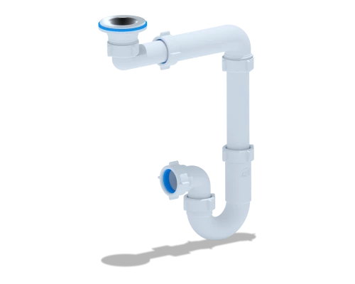 Сифон для умывальника 1 1/4 х 32,для смещенного прямоточного типа с нерж. решеткой 65мм, ANI PLAST