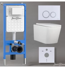 Комплект 3в1 IBERICA BLANCA инсталляция SILENCIO, унитаз TOLEDO ALTO белый, кнопка смыва ESTI-O белый глянцевый (IB001.TLA.234.821)