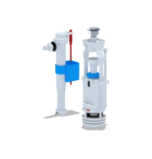 Набор с бок. подв. 3/8 пластик    кнопка хром, ANI PLAST