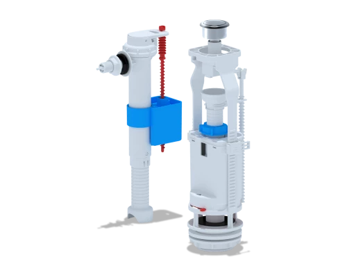 Набор с бок. подв. 3/8 пластик    кнопка хром, ANI PLAST