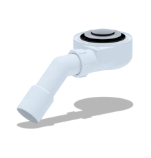 Сифон для душевого поддона 1 1/2*50 h=55мм, хром, клик-клак, сетка, с перех.труб.45°40*50, ANI PLAST