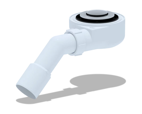 Сифон для душевого поддона 1 1/2*50 h=55мм, хром, клик-клак, сетка, с перех.труб.45°40*50, ANI PLAST