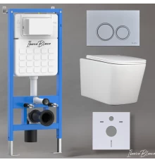 Комплект 3в1 IBERICA BLANCA инсталляция SILENCIO, унитаз TOLEDO ALTO белый, кнопка смыва ESTI-O хром матовый (IB001.TLA.234.824)