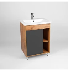 Тумба под раковину VIANT БОСТОН 50 напольная графит/дуб вотан (VBOS50COG-T1ST)