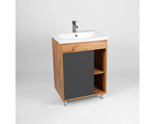 Тумба под раковину VIANT БОСТОН 70 напольная графит/дуб вотан (VBOS70COG-T1ST)