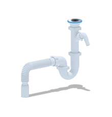 Сифон Ани 1 1/2"40 прямоточный  с отв ст.м. с г/т 40х40, ANI PLAST