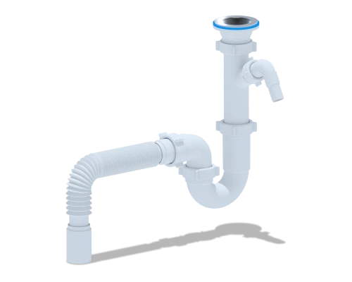 Сифон Ани 1 1/2"40 прямоточный  с отв ст.м. с г/т 40х40, ANI PLAST