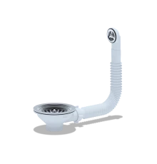 ANI Перелив гибкий для мойки 3 1/2", с круглым вертикальным корпусом, ANI PLAST