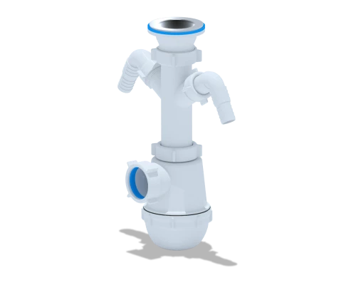 Сифон Ани Грот 1 1/2"* 40 с 2 отв. стиральной машины, ANI PLAST