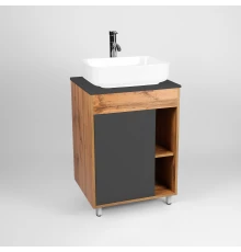 Тумба под раковину VIANT БОСТОН 56 напольная графит/дуб вотан (VBOS56NG-T1ST)