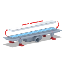 Трап душевой TLQ1045, решётка МОЛ под плитку 450х62 мм. матовая, сухой затвор