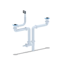 Набор для дв.универс.разноур.сифона 600 с переливом, ANI PLAST