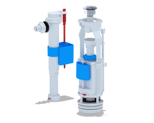 Набор с бок. под. 1/2 пласт. кнопка хром. двойная, ANI PLAST