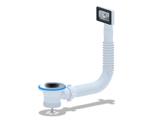 ANI Перелив гибкий Ани для мойки 1 1/2" спрямоуг.верт. корпусом ANI PLAST