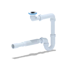 Сифон для умывальника 1 1/4 х 32 с гиб.труб.32х32/40, нерж.реш. 65мм.отвод для  быт.тех. , ANI PLAST