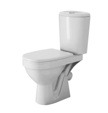 ДОН Унитаз-компакт для людей с огр.возм.,косой вып., б/о,1-я реж.арм-ра,сиденье полипр., белый, ROSA