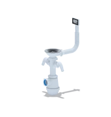 Сифон Ани Грот 3 1/2"* 40 с 2 отв. с/м с переливом мойки, ANI PLAST