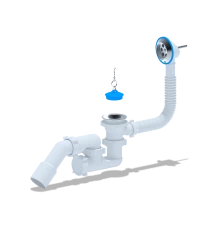 Сифон Ани для ванны с вып/пер.с пер.труб. 45 40/50 регулир., ANI PLAST