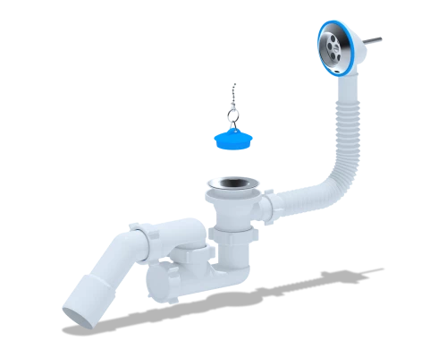 Сифон Ани для ванны с вып/пер.с пер.труб. 45 40/50 регулир., ANI PLAST