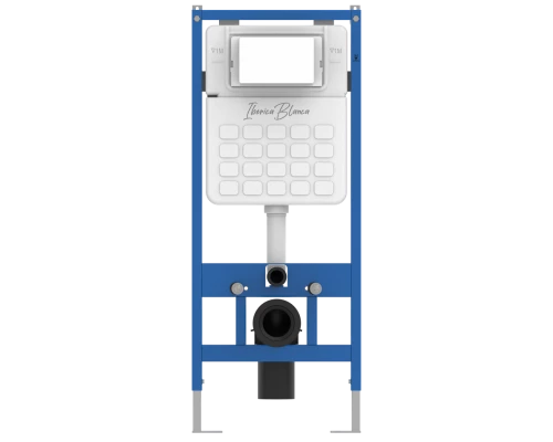 Комплект 2в1 IBERICA BLANCA инсталляция SILENCIO, кнопка смыва ESTI-O хром глянцевый (IB001.823)