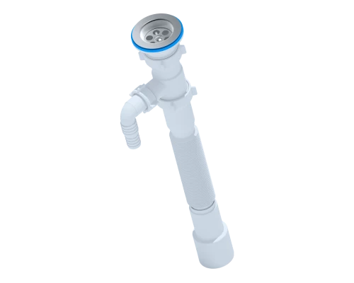 Сифон гофрирован. 1 1/2"*40/50с отводом стиральной машины, ANI PLAST